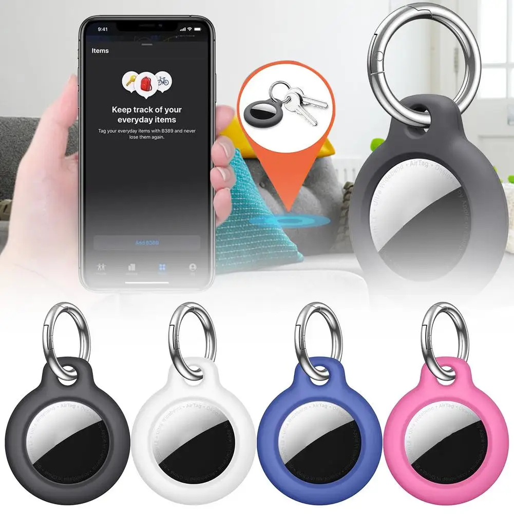 For Airtags PC Mini Protective Cover Tracker Keychain Holder Case GPS Tracker Anti-lost Keychain Bluetooth Key Finder Case