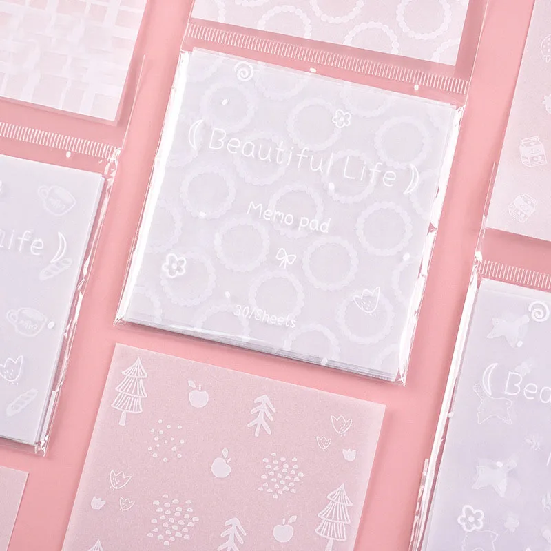 

Mohamm Ink Sulphuric Acid Note Paper Small HappeinessSeries 30 Creative Fresh Message Note Papers 30pcs