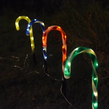 

Festival Cane Lights Christmas Tree Decoration Easy Install Led Multifunction 5 In 1 Home Holiday Solar Powered Intelligent