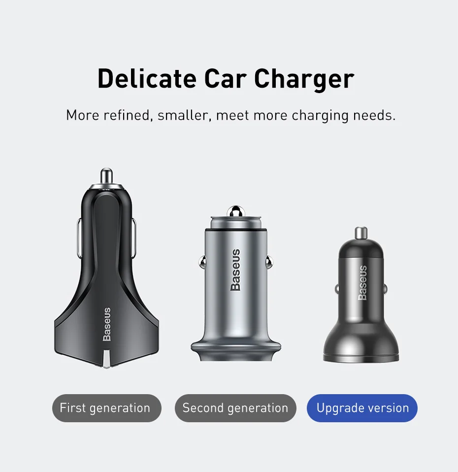 65w charger phone Baseus 24W Dual USB Car Charger Phone Charging With All Metal Digital Display 4.8A Car Cigarette Lighter for iPhone Fast Charger airpods usb c