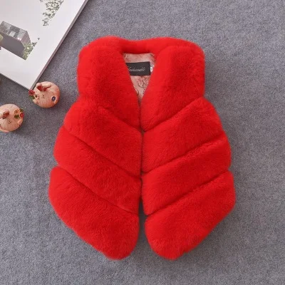 Red Модный плотный теплый разноцветный жилет, Детская верхняя одежда для девочек на осень и зиму, Рождественская одежда для маленьких девочек - Цвет: Red
