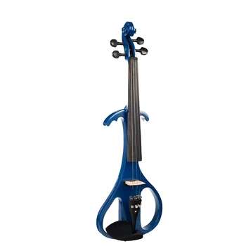 

Naomi Violin Full Size 4/4 Solid Wood Electric Violin Basswood Body Ebony Fingerboard Pegs with Ebony Fisheye Accessories Blue
