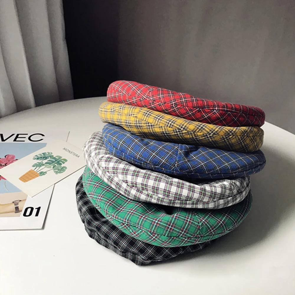Модные женские Beanie BERET зимние теплые французские берет для художника шляпа плед Лыжные шапки подарки