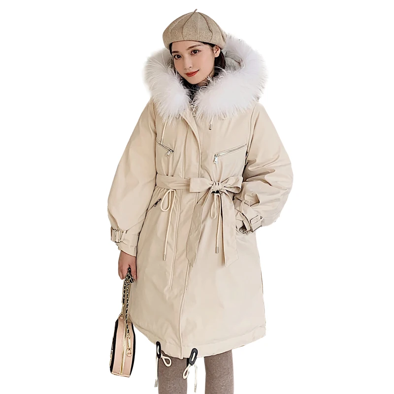 #*Cheap KUYOMENS Women Winter Clothes Large Fur Collar Thickened Warm Winter Coat Women Jacket Cotton Padded Parka Outwear Coats Female
