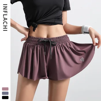 

Women Quick Drying Yoga Double Layer Sport Short Outdoor Sports Fitness Gym Yoga Running Shorts