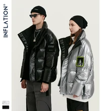 INFLATION мужская зимняя куртка, пальто, хлопковая стеганая куртка для пары, Толстая теплая зимняя верхняя одежда, повседневная мужская парка 9768W