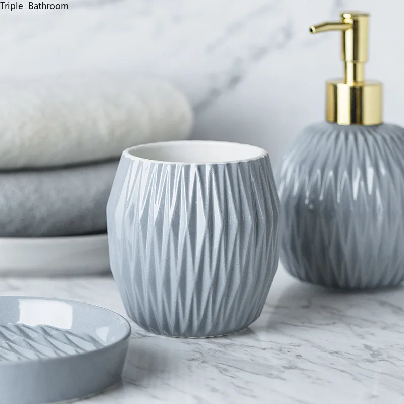 Nordic Solid Color Ceramic Portable Gargle Cup Travel Bathroom