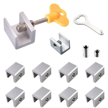 

AYHF-10Pcs/Set Sliding Window Locks Stop Aluminum Alloy Door Frame Security Lock with Keys