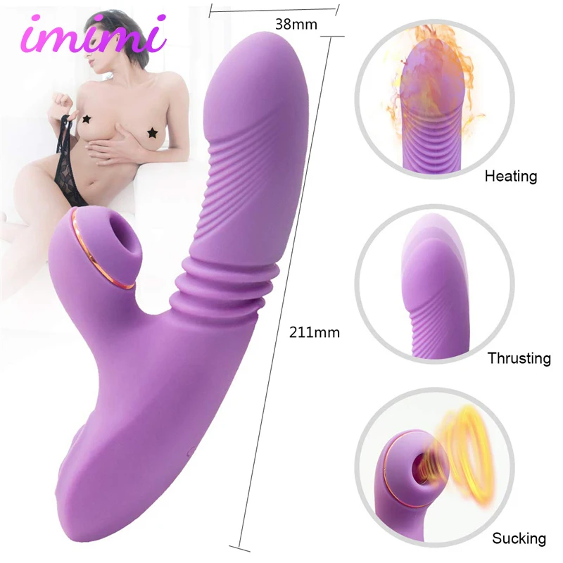 Telescopic Dildo Vibrators for Women Clitoris Massger Sex Toys Phalos Womanizer Clitoris Suction Clit Sucker Nipple Vibrator