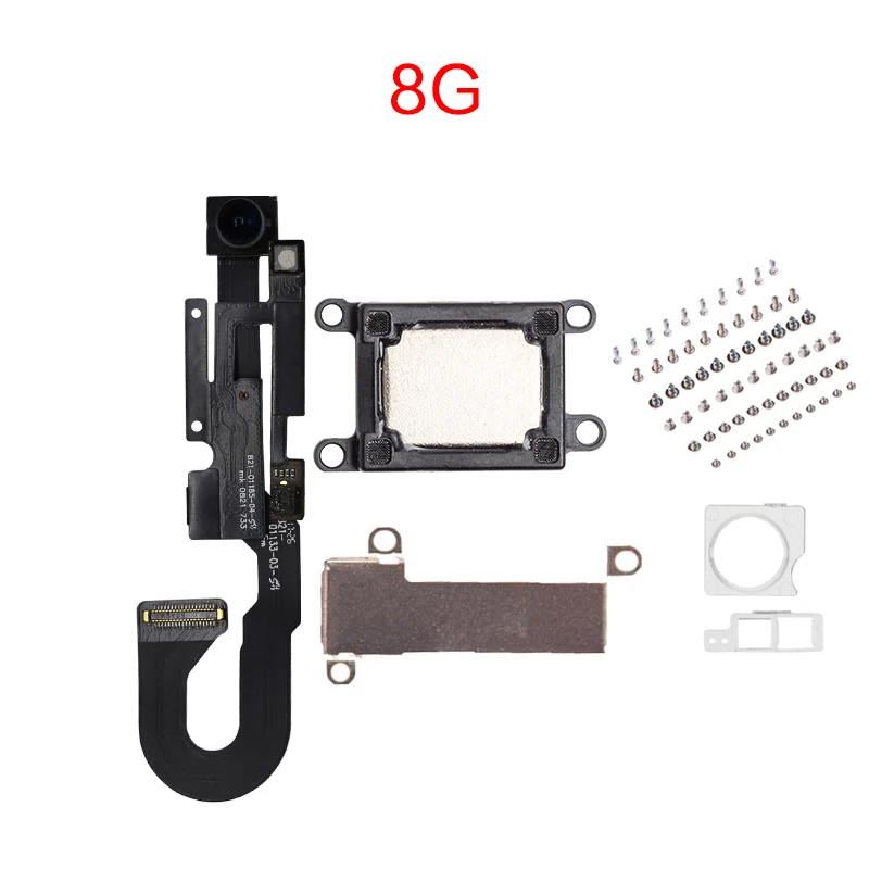 1set Front Facing Camera For iPhone 7 8 Plus Proximity Light Sensor Flex Ribbon Cable + Earpiece Speaker Metal Bracket + Screws earpiece replacement parts screw replacement front camera flex cable metal holder bracket