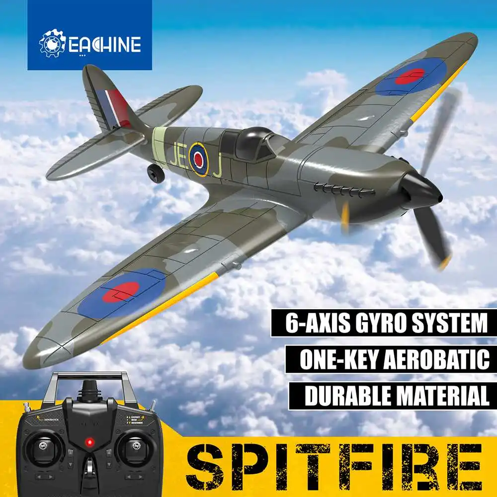 Eachine Spitfire RC Avião Controle Remoto 2.4GHz EPP 400mm Envergadura de 6  Eixos Giroscópio de Uma Tecla Acrobática Mini RTF Avião Controlado Avião de Controle  Remoto para Trainer Iniciante Brinquedos - AliExpress