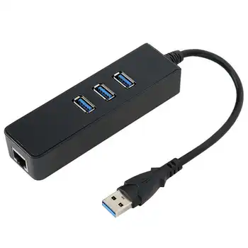 

Ethernet Adapter Hub 3-Port USB 3.0 Gigabit Ethernet Lan RJ45 Port 1000Mbps for Windows Network Adapter