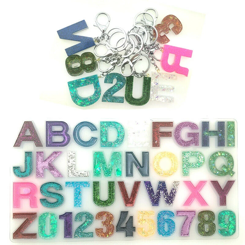 

1 set/227PCS Letters Numbers Silicone Pendant Necklace Jewelry Mold Resin Casting Mould DIY
