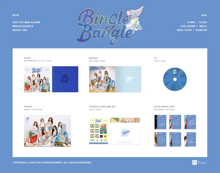 [MYKPOP]~ Официальный~ AOA MINI#5 BINGLE браслет набор альбомов CD-SA19081607