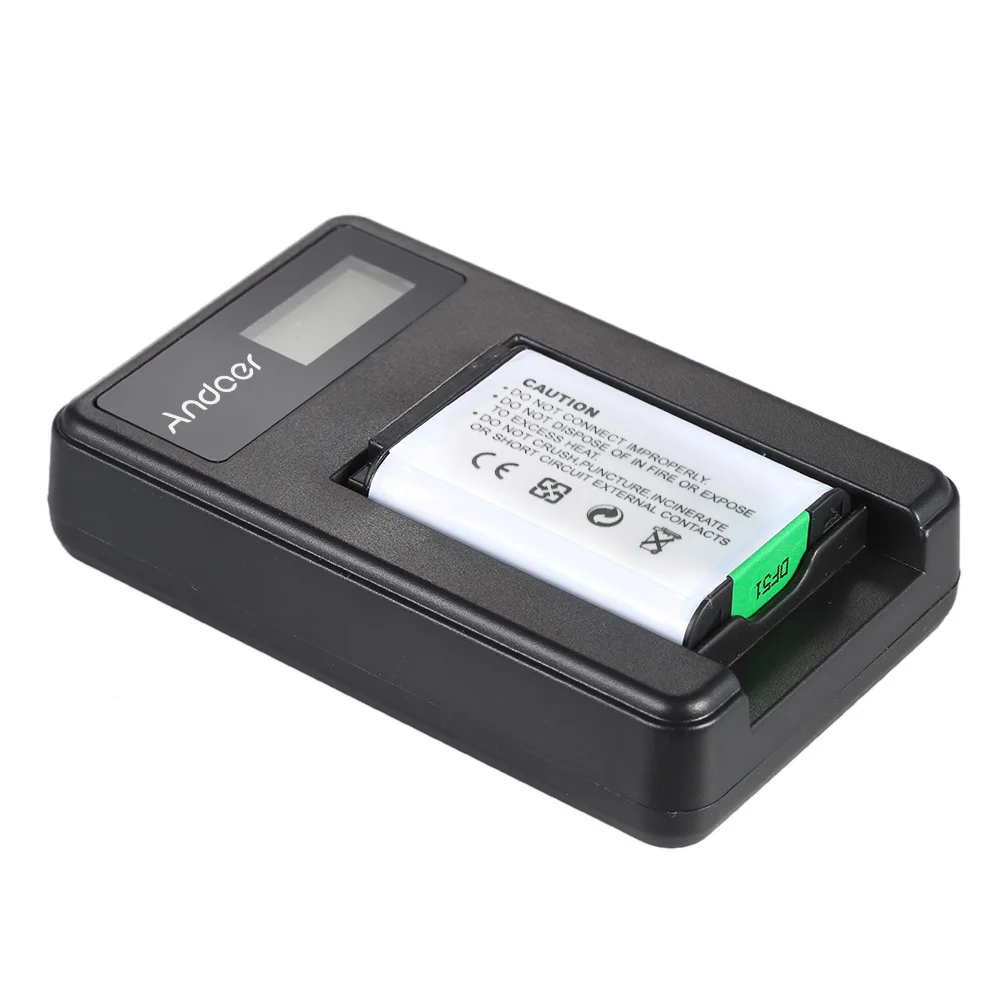 Andoer портативный светодиодный зарядное устройство с 2 шт 1450mAh перезаряжаемые батареи для sony DSC цифровой камеры видеокамеры