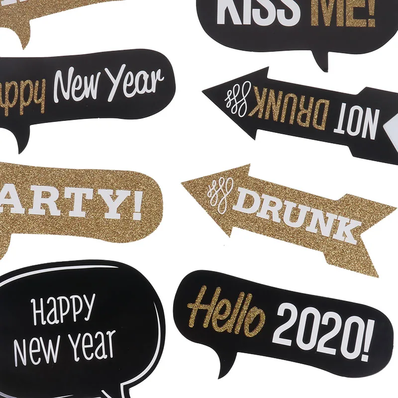 С Новым Годом 2020 фотобудка реквизит маски в виде шляп усы губы очки Photo Booth