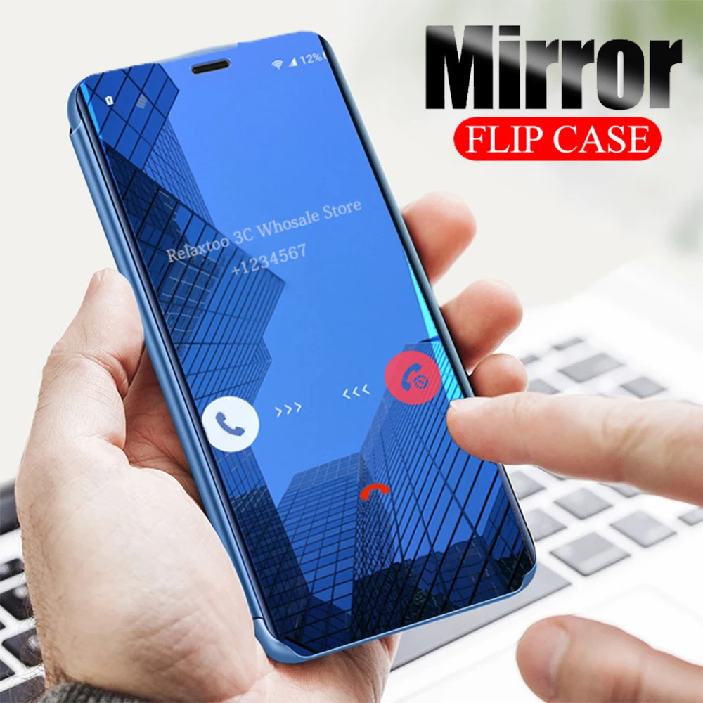 

Flip Stand Case For Samsung Galaxy A50 A70 A40 Cover Mirror Case samsun A30 A20 A10 Smart phone Cases a20e A 30 40 50 70 Funda
