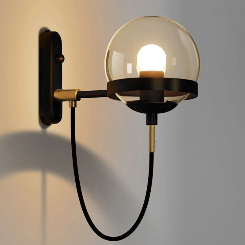 Vintage Clear Glass Wall Lamp For Hotel Living Room Light Fixtures Wandlamp wandlamp | Лампы и освещение