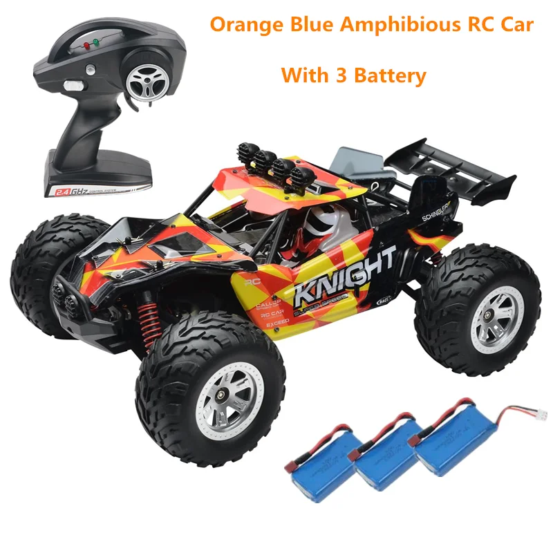 1:12 RC Дрифт гоночный высокоскоростной амфибия RC автомобиль 4WD высокопроизводительный Багги IP4 водонепроницаемый максимальная скорость 40 км/ч большая шина RC автомобиль - Цвет: Orange car 3battery