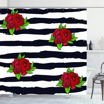 

Shower Curtain for Bathroom 60x72 Colorful Botanical Loral Pattern Animals Wildlife Abstract Red Endless Floral Flower Geometric