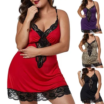 

Women Lace Lingerie Deep V-Neck Sleepwear Underwear Dress G-string Nightdress camisola sexy Seksi Bayan Gecelikler Pijama Mujer