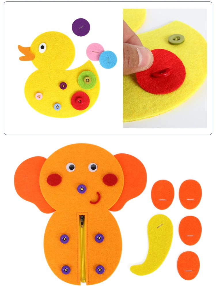 Kindergarten Diy cloth art early education growth toys montessori learn button operation zipper teaching manual course toys