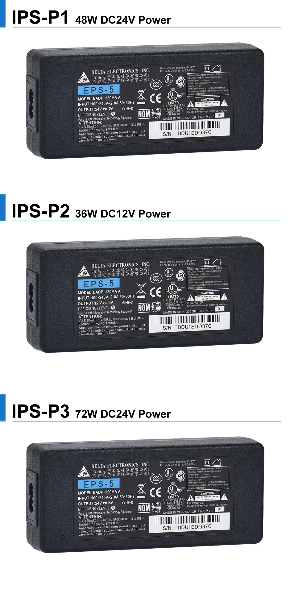 DC 24V, DC 12V, 60W, 72W, 120W