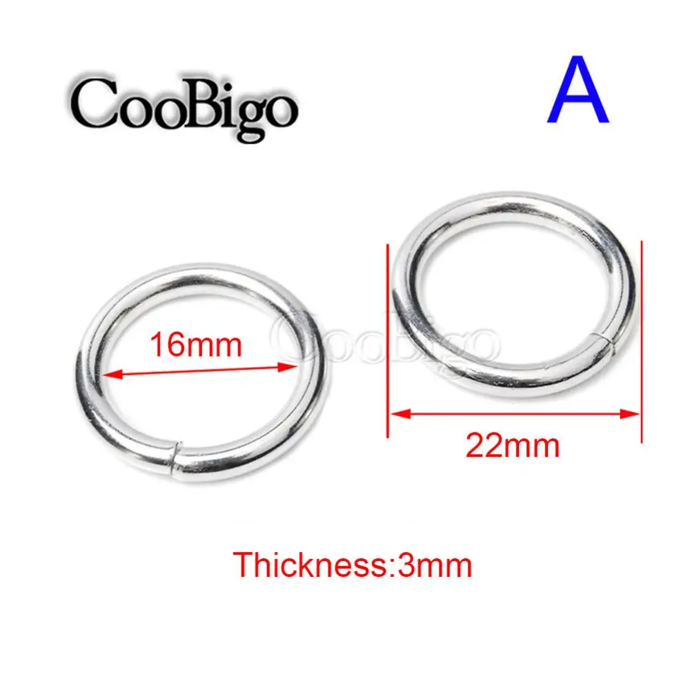 A Style Silver 25 шт. не сварное металлическое уплотнительное кольцо 5/" 3/4" " никелированное и черное никелированное кольцо для рюкзака, ошейник, ремни, кольца, аксессуары для сумок - Цвет: A Style Silver