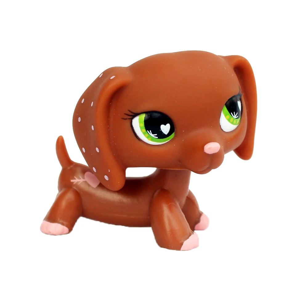 Littlest Pet Shop dog figure toys Lps#556 Brown DACHSHUND dog puppy 