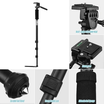 

Portable Extendable Camera Monopod Stick Unipod Stand 4-Section 182cm/71in 360° Horizontal 90° Foldable Longitudinal Rotatable
