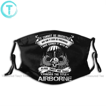 

Paratrooper Mouth Face Mask Airborne Infantry Mom Airborne Jump Wings Facial Mask Cool Kawai with 2 Filters for Adult