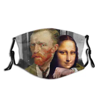 

Art Theft Van Gogh Mona Lisa Mouth Face Mask Humor Aberrant Art Anti Dust Protection Cover Mouth Muffle with Filters