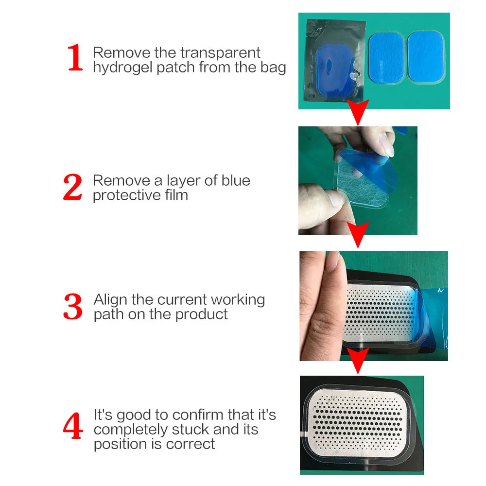 20 шт. гелевые наклейки для EMS, абдоминальный тренажер для похудения, стимулятор мышц бедер, сменный массажер, гелевый пластырь