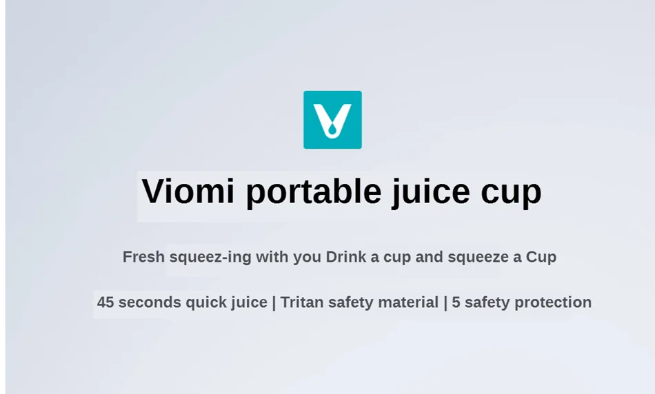 H173681b74ca54524a01616ff0bf3c163q Xiaomi VIOMI 350ml Electric Juicer Portable Electric Juicer Cup 2000mAh Battery Type-C Rechargeable Blender Jucing Machine