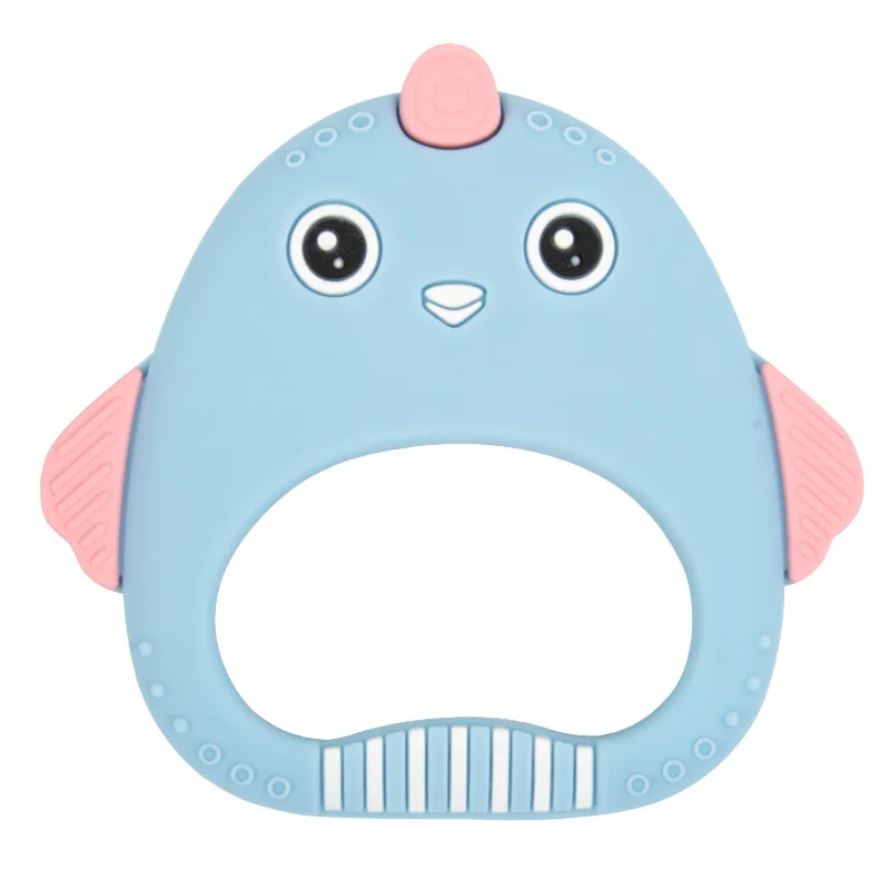 

Silicone Teether for Baby BPA Free Toddler Teething Toys Safe Cute Animal Beauty Chicken Baby Ring Teether for Kids