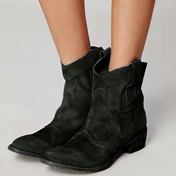 

Womens Boots Fashion Casual Ladies Shoes Boots Suede Leather Zipper Boots High Heeled Zipper Snow Shoes For Femme 2019#3