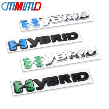 

HYBRID Logo 3D Car Styling Metal Body Car Stickers Emblem Badge for Jeep Nissan Mazda Audi Honda Lada Fiat 500 Punto Bravo Kia