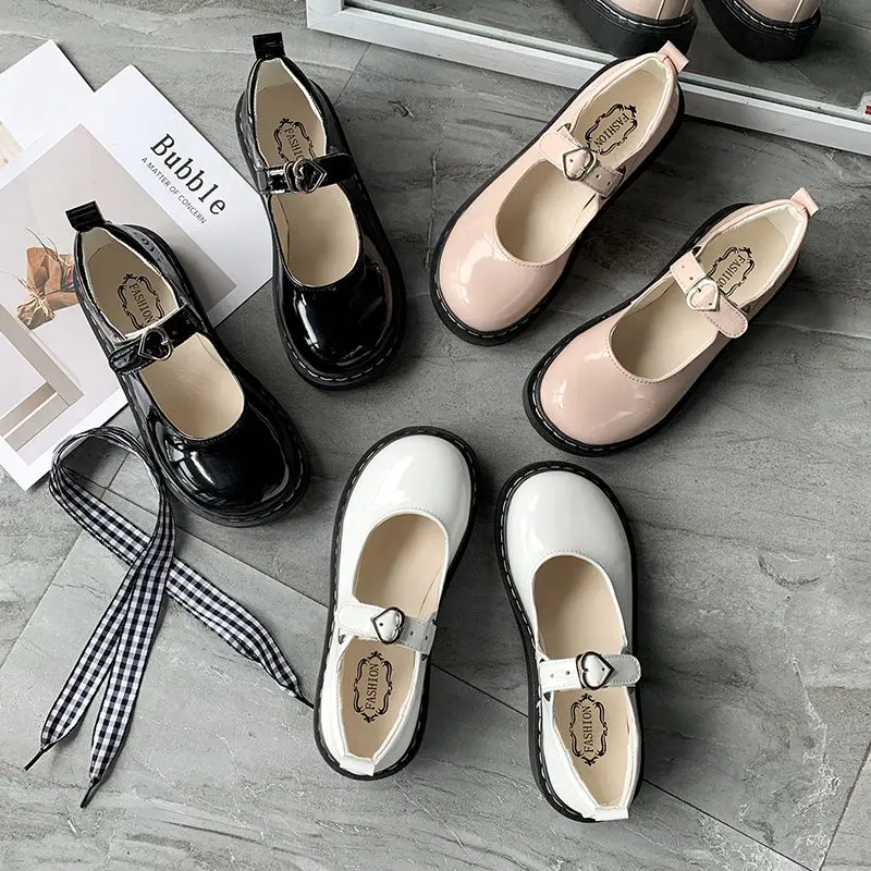 Details about  / Women Autumn Buckles T-strap Flats Lolita Shoes Round Toe Mary Janes Comfy Shoe