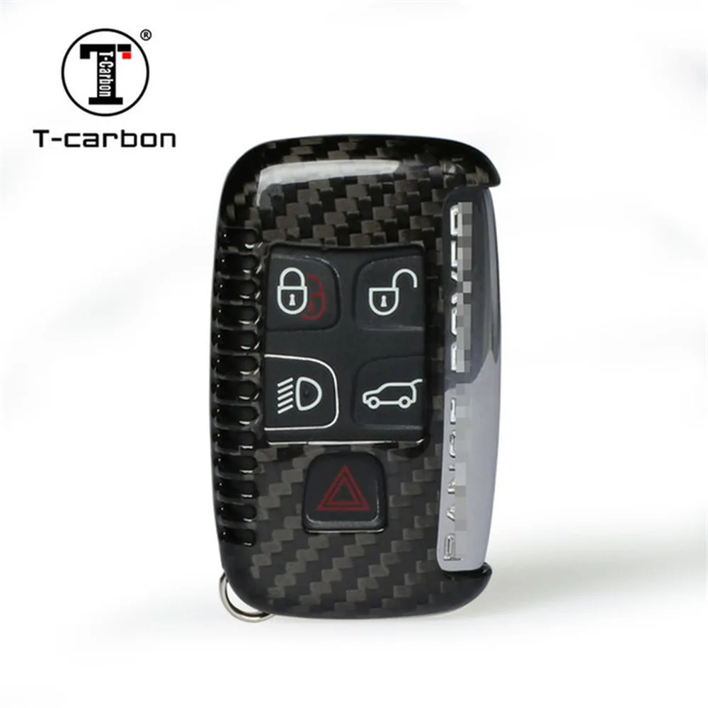 T-carbon чехол для ключей из настоящего углеродного волокна для Land rover Range Rover Evoque/Jaguar, аксессуары для ключей