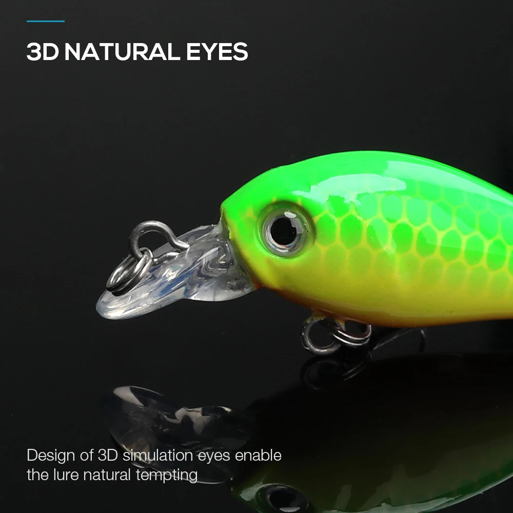 VTAVTA 5pcs 4g Mini Crankbaits Fishing Wobblers Sets of Lures for Fishing 3.5cm Swimbiat Floating Shad Trout Fishing Tackle Lure 3