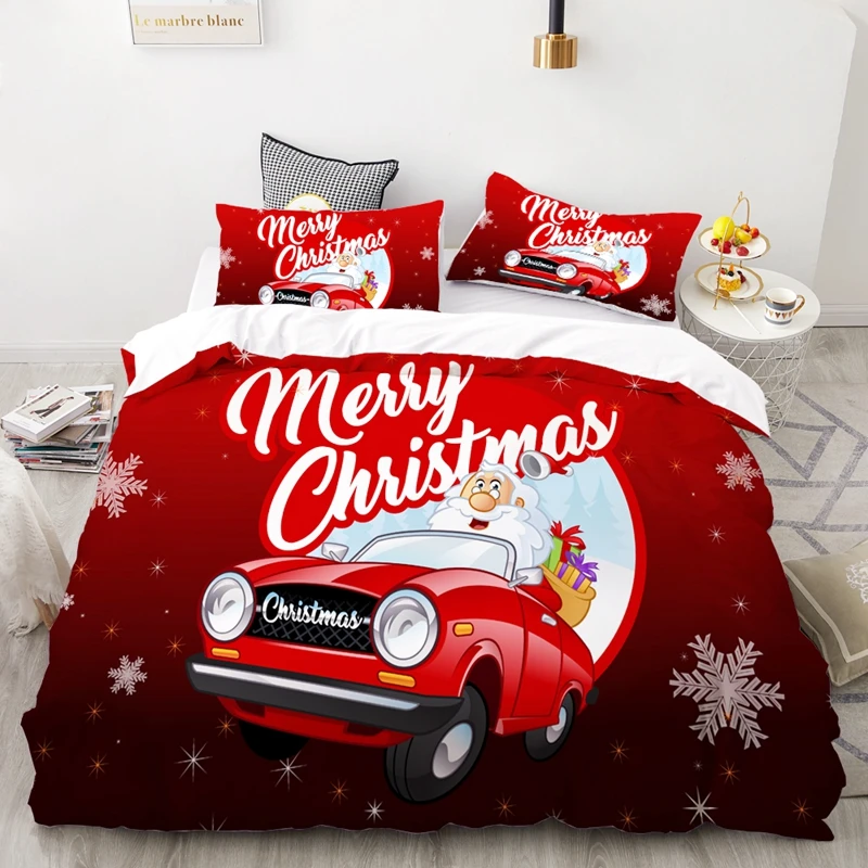 Warmslive 3 шт. постельные принадлежности Seets роскошный пододеяльник одеяло кровать набор кошка Санта Клаус Лось постельное белье Рождественский подарок декор