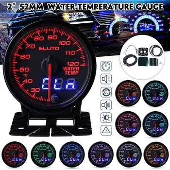 

Eluto 12V Car Universal 2"52mm Water Temperature Gauge Digital & Indicator Pin Double Display 10-color LED Display Car Meter