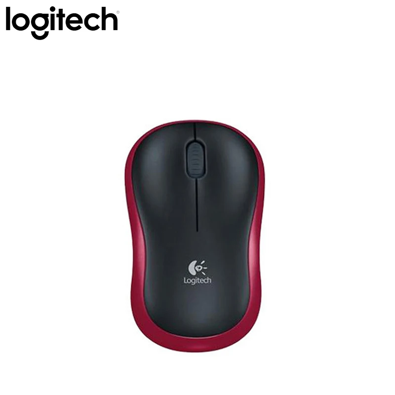 Беспроводная мышь logitech M185, симметричная, дизайн 1000 dpi, USB, нано-приемник для Windows Mac OS Linux, Офисная игровая мышь - Цвет: Red without package
