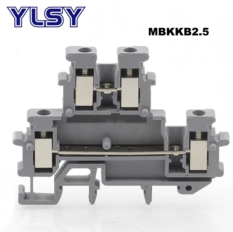 10/15/50 шт. Din rail dual row клеммные колодки MBKKB2.5 винт провода электрического двойной