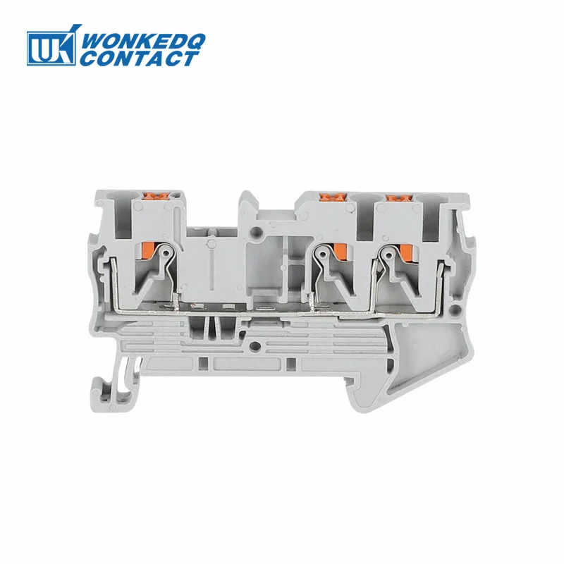 PT 2.5-TW Din Rail Terminal Block Push-in Electrical Connector 2.5mm&sup2; PT2.5-Twin 3-Conductor Wire PT2.5-TW
