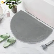 Bathroom Mat Semicircle Shower Room Floor Rug Entrance Door Mats Soft Coral Fleece Super Absorbtion Anti Slip 3 Sizes Home Décor
