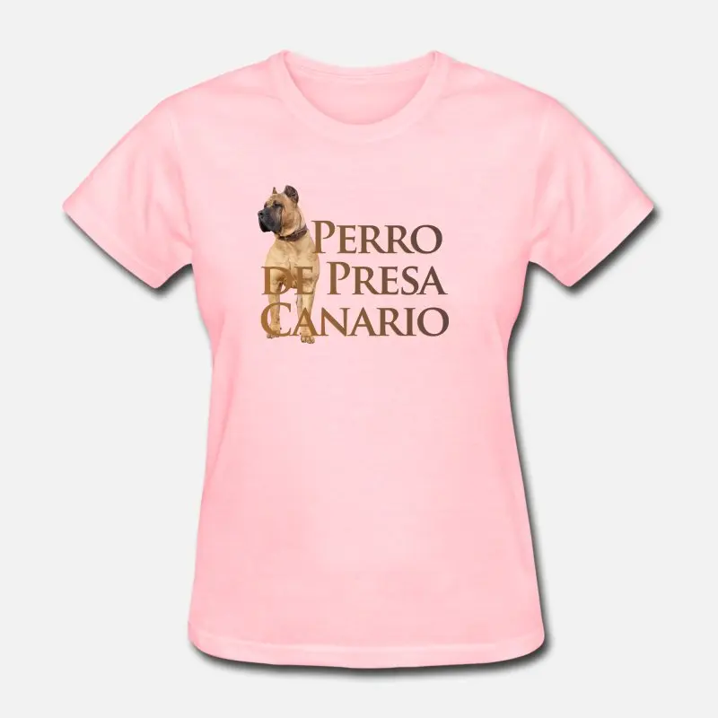 Women-Pink Дизайнерская мужская футболка Perro De Presa Canario Dogo Canario женская футболка с вырезом лодочкой Размер Xxxl 4xl 5xl Мужской Топ в стиле хип-хоп - Цвет: Women-Pink