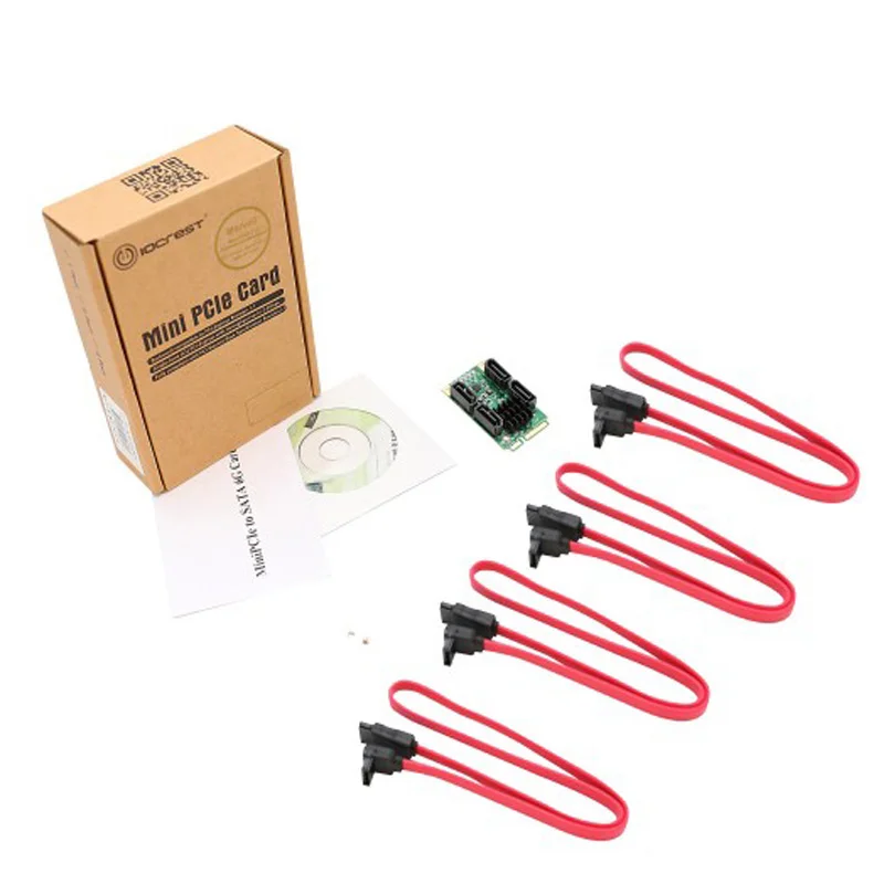Mini PCI-E SATA 4 порта SATA III 6G Mini PCI Express Marvel 88SE9215 контроллер карты SATA3.0 Mini PCI Express SSD адаптер карты
