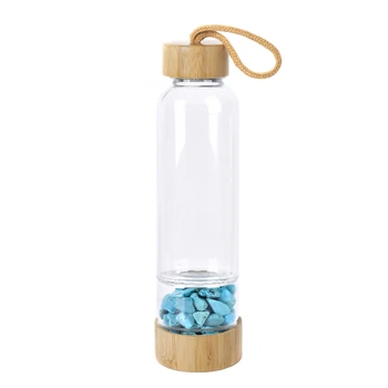 

Creative Natural Quartz Crystal Glass Water Bottle Gravel Irregular Stone Cup Point Wand Healing Infused Elixir Cup for gifts