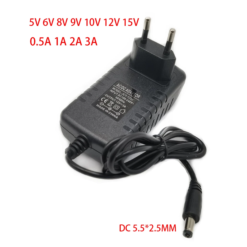 Power Adapter AC 110-240V DC 5V 6V 8V 9V 10V 12V 15V 0.5 1A 2A 3A Universal Supply Charger for LED light strips Eu Us